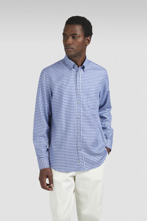 Cotton shirt with checkered pattern