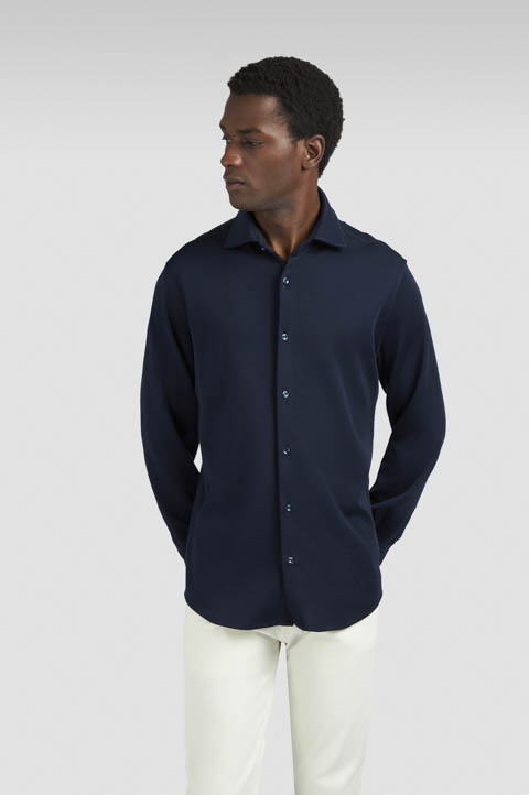 Camisa de jersey de lana y seda