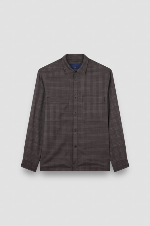 Overshirt in lana con motivo a quadri