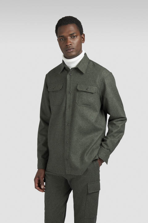 Sobrecamisa de mezcla de lana Sobrecamisa de mezcla de lana