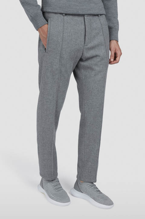 Wool cashmere chino trousers with coulisse Wool cashmere chino trousers with coulisse