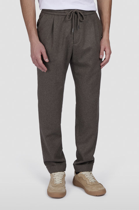 Wool blend trousers with pleats