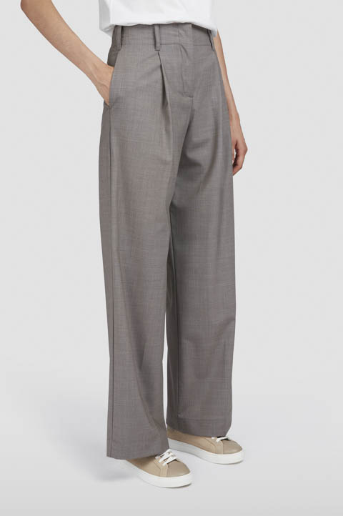 Weitbeinige Hose aus Stretch-Wolle Weitbeinige Hose aus Stretch-Wolle