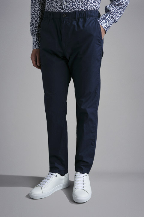 Ultra-light Poplin Cotton Chino Trousers | Paul & Shark 【marikan