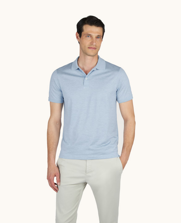Cotton and silk polo