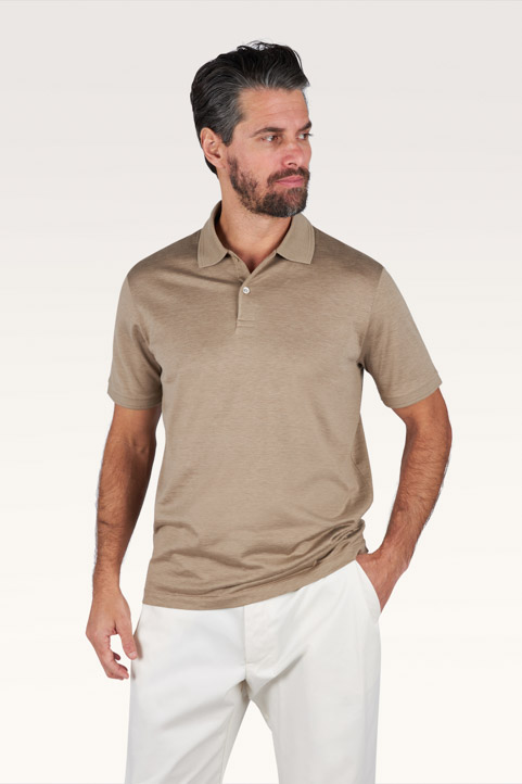 Cotton and silk polo
