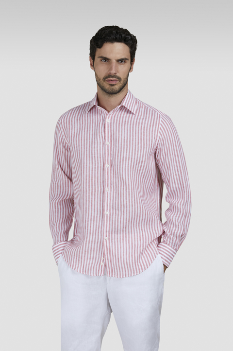 Leinenhemd mit französischem Kragen