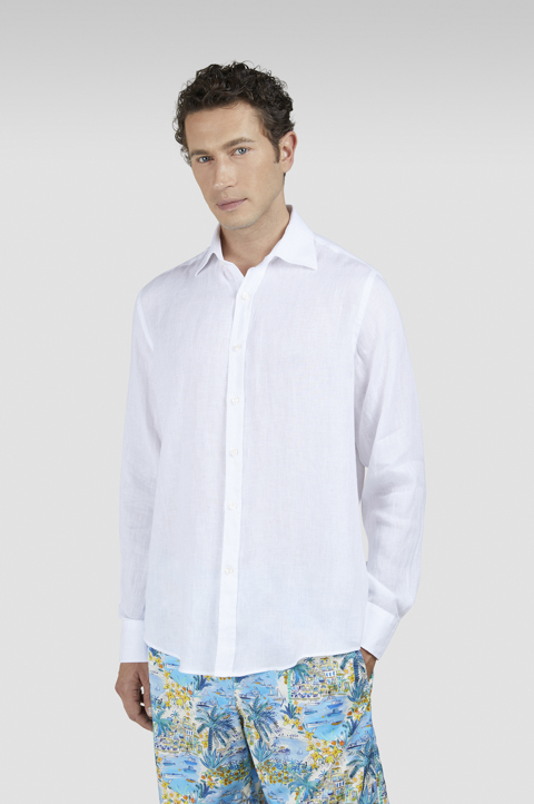 Camisa de lino con cuello francés Camisa de lino con cuello francés