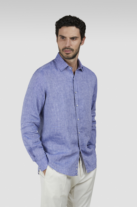 Leinenhemd mit französischem Kragen