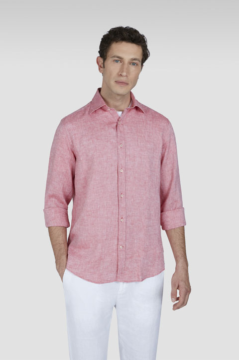 Camisa de lino con cuello francés Camisa de lino con cuello francés