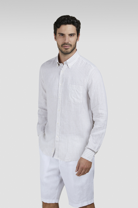 Gestreiftes Leinenhemd