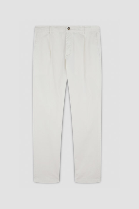 Chino pants in cotton and stretch tencel