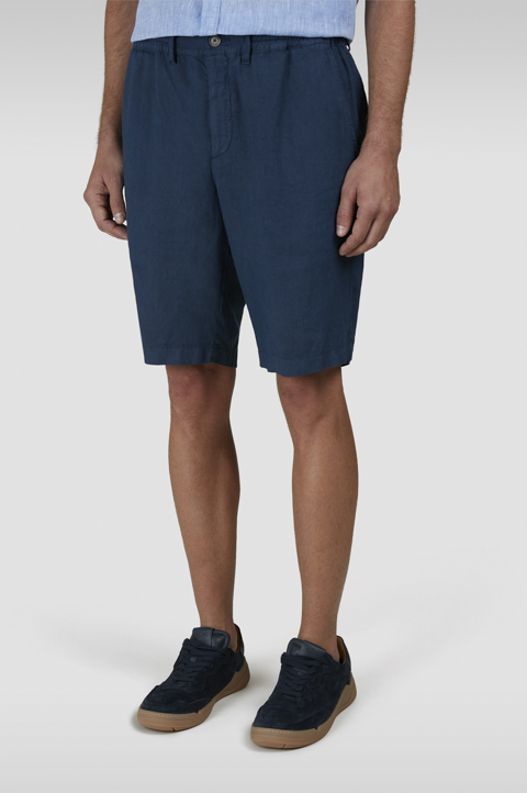 Bermuda en lin teint en pièce