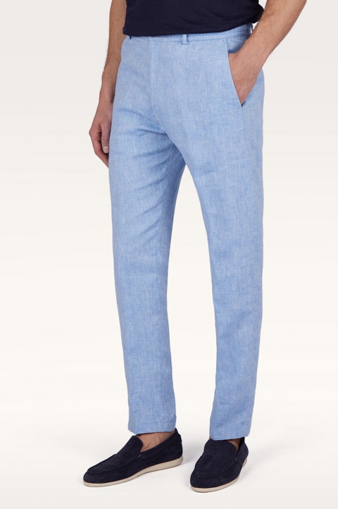 Linen chino pants with drawstring