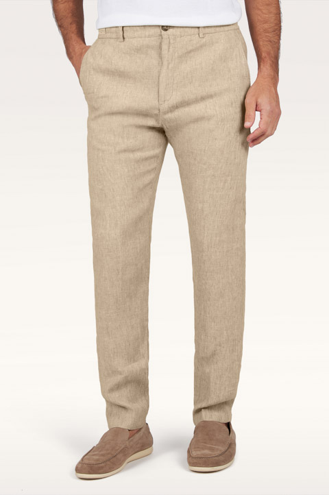 Pantal&oacute;n chino de lino con cord&oacute;n