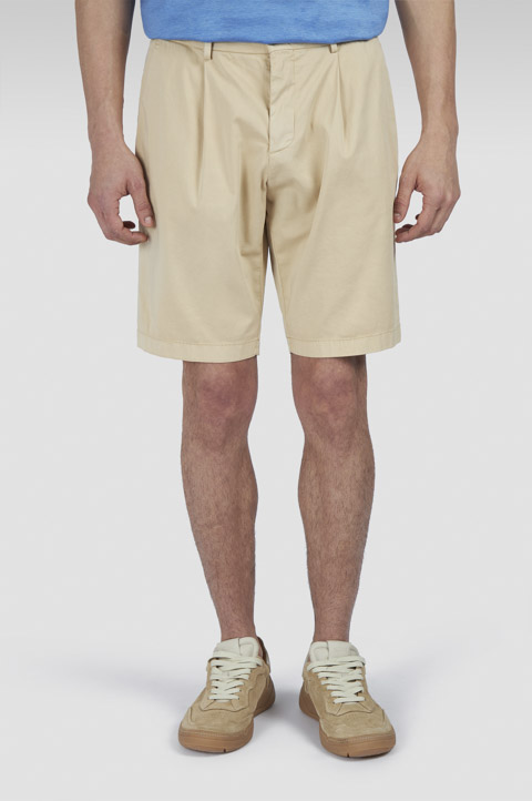 Bermuda en soie et coton stretch Chino Silk