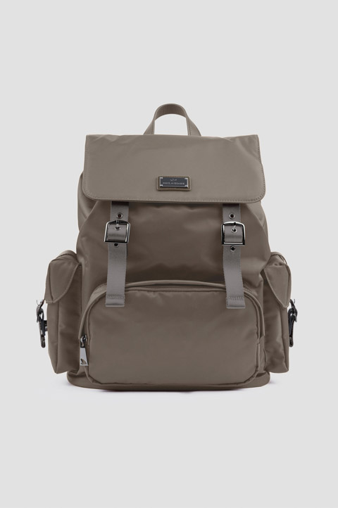 Milano nylon backpack with leather trims