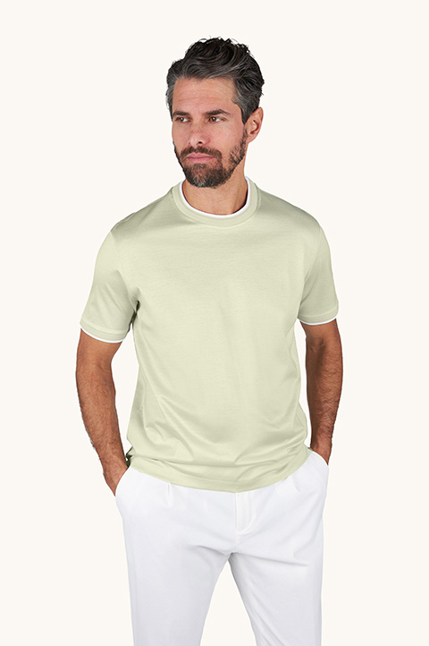 T-Shirt en jersey de coton double merceris&eacute;