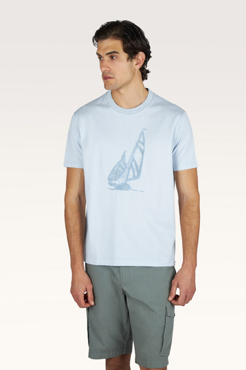 Camiseta de jersey de algod&oacute;n estructurado con estampado gr&aacute;fico