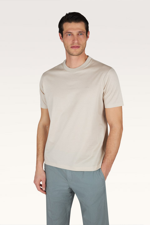 Fine piqu&eacute; cotton T-shirt