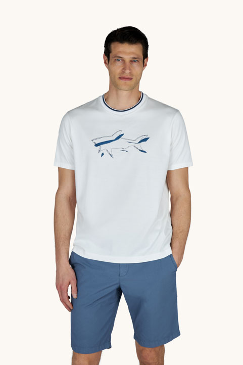 T-Shirt aus Baumwolljersey mit Shark Print