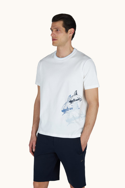 Cotton jersey T-Shirt with Shark print