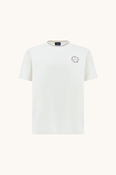 T-shirt en coton Aqua touch avec broderie h&eacute;raldique