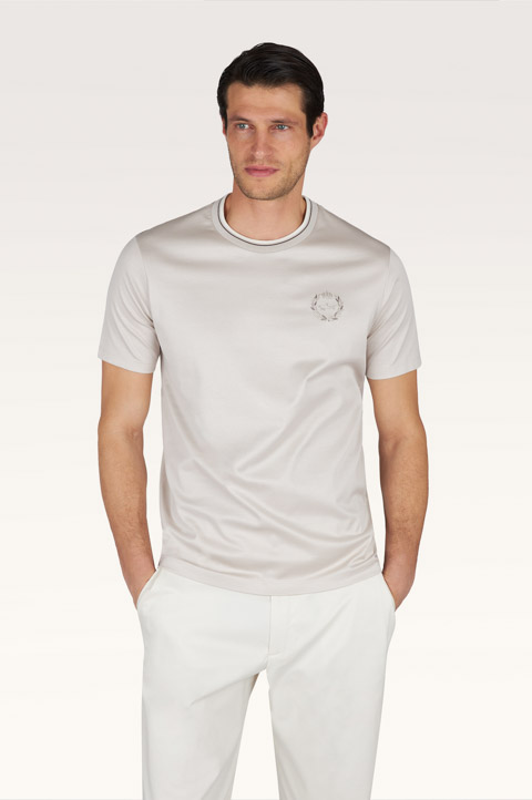 Camiseta de algod&oacute;n Aqua touch con bordado her&aacute;ldico