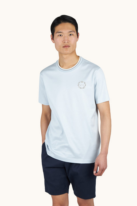 Aqua touch cotton T-Shirt with heraldic embroidery