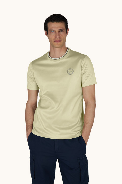 Aqua touch cotton T-Shirt with heraldic embroidery