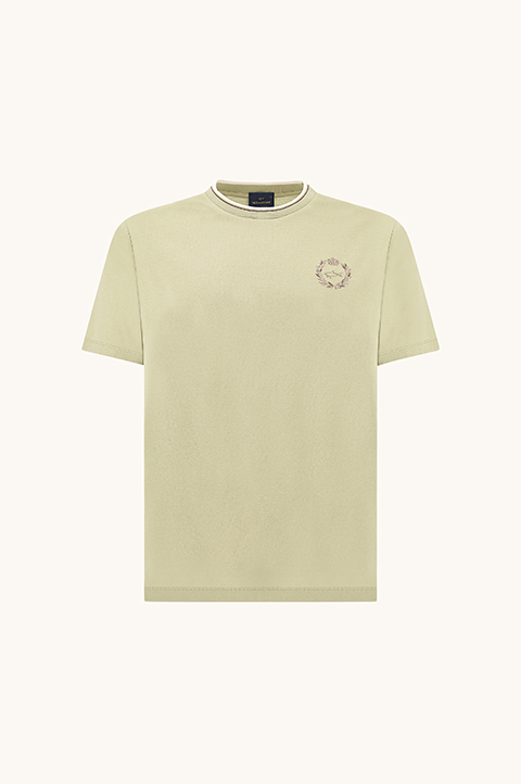 Aqua touch cotton T-shirt with heraldic embroidery
