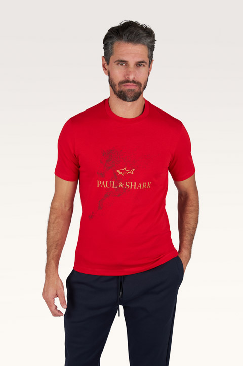 T-shirt in jersey di cotone con stampa Year of the horse