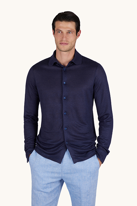 Pure linen jersey shirt