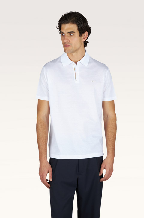 Polo in double mercerised cotton jersey