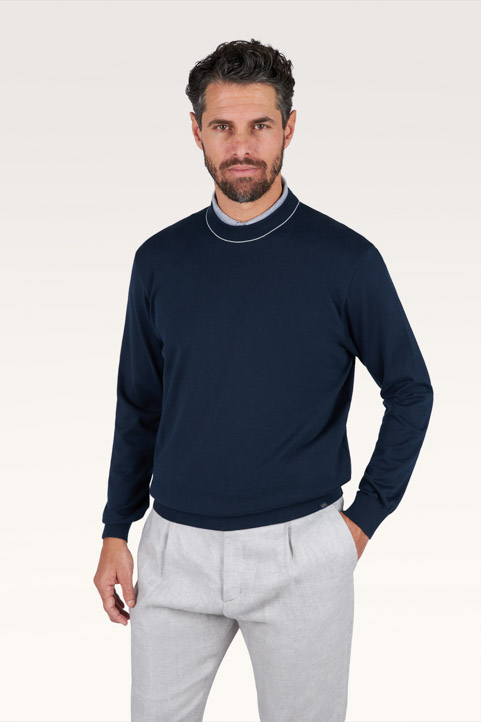 Maglia girocollo in cotone Piuma