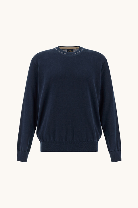 Rundhals-Pullover aus Piuma-Baumwolle