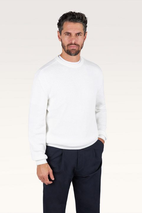 Maglia girocollo in cotone Piuma