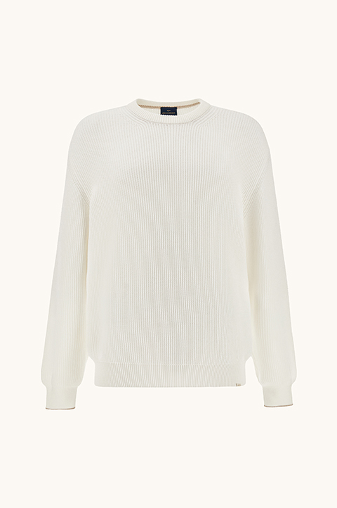 Crew‑neck sweater in Piuma cotton
