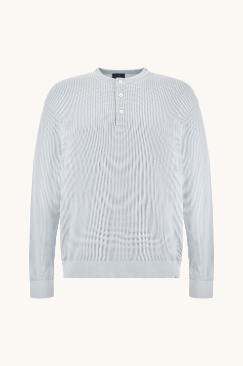 Crew‑neck sweater in Piuma cotton and microfiber