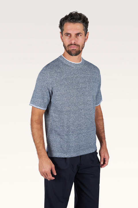 Urukai T-Shirt aus Leinen und Baumwolle mit Doppelkragen