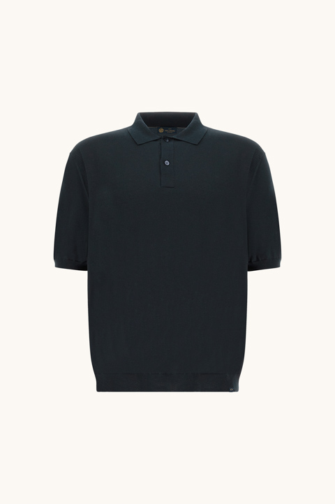 Polo shirt in silk and cotton