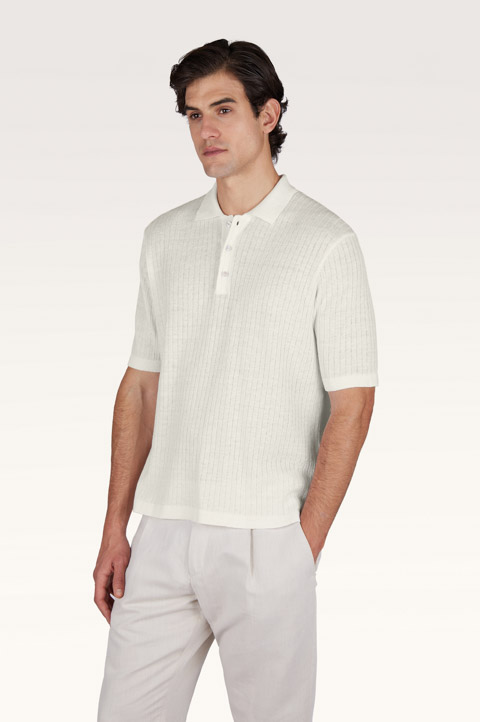 Polo shirt in linen and cotton Urukai