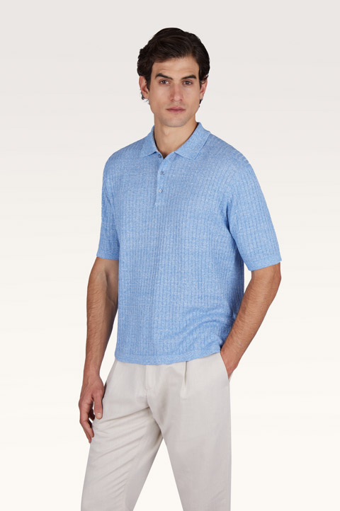 Polo shirt in linen and cotton Urukai