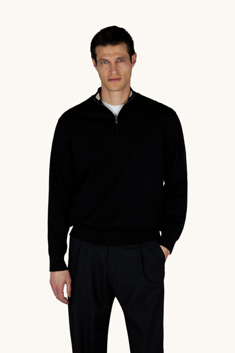 Piuma cotton half zip sweater
