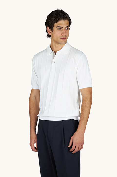 Polo de algod&oacute;n Piuma con detalles de lino