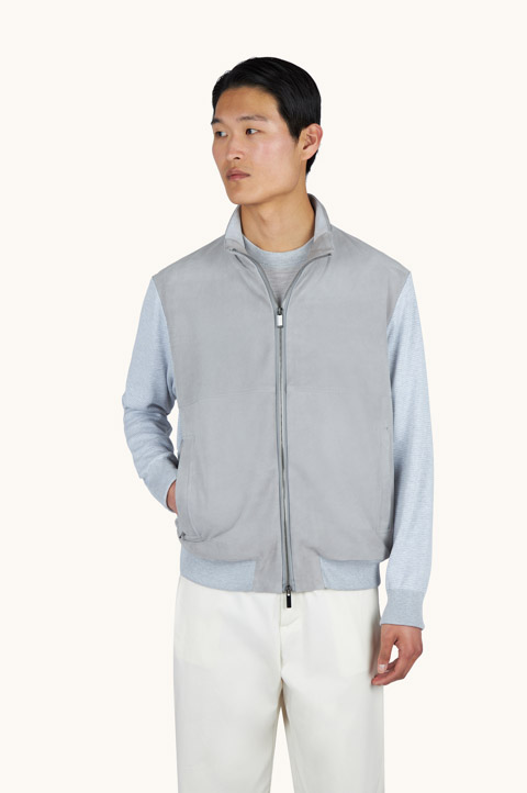 Hybrid knit in silk and cotton with Aqualeather&reg;