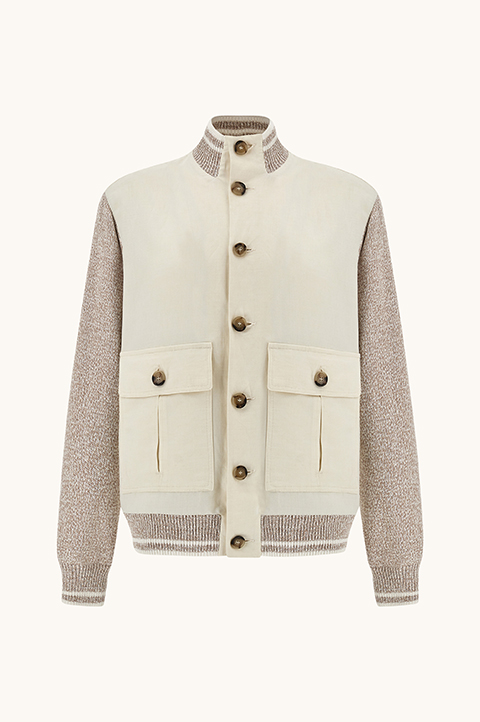 Bomber Hybrid en lin et coton Piuma