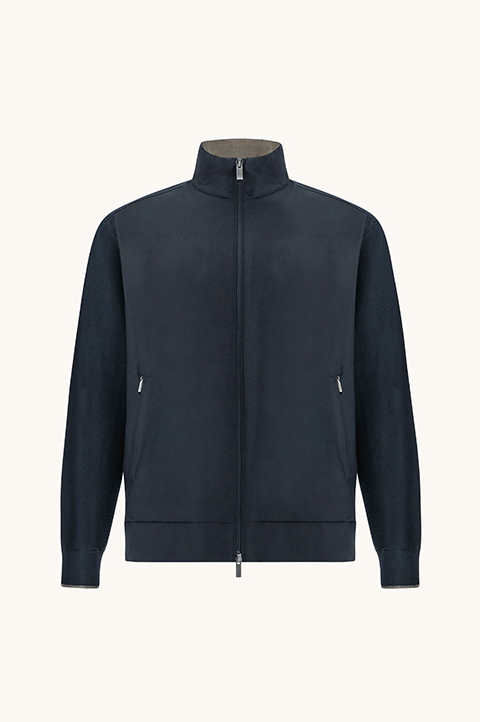 Blouson Hybrid en laine et soie