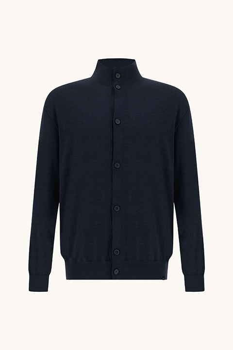 Cardigan in 140'S superfine merino wool