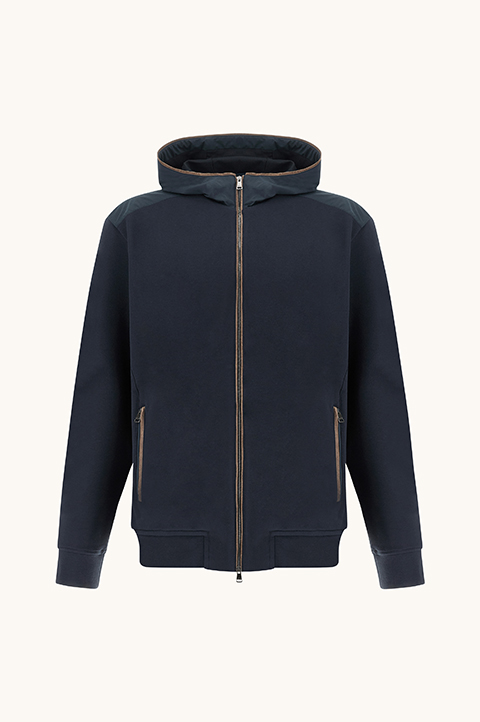 X‑Soft zip‑up sweatshirt in viscose with Alcantara&reg; details